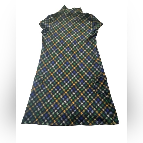 Funky People Short Sleeve Mock Neck BOHO Preppy Dress Pockets Size Medium - Picture 11 of 12